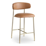 Lupita Vegan Leather Upholstered Counter Stool in Cognac