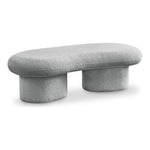 Luka Boucle Fabric Upholstered Bench in Grey