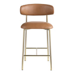 Lupita Vegan Leather Upholstered Counter Stool in Cognac