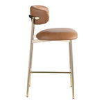 Lupita Vegan Leather Upholstered Counter Stool in Cognac