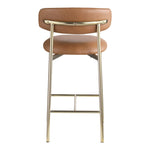 Lupita Vegan Leather Upholstered Counter Stool in Cognac