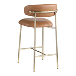 Lupita Vegan Leather Upholstered Counter Stool in Cognac