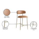 Lupita Vegan Leather Upholstered Counter Stool in Cognac