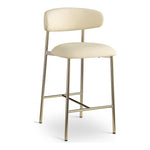 Lupita Vegan Leather Upholstered Counter Stool in Cream