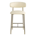 Lupita Vegan Leather Upholstered Counter Stool in Cream