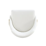 Gracie Vegan Leather Metal Dining Chair in White and Gold