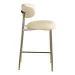 Lupita Vegan Leather Upholstered Counter Stool in Cream