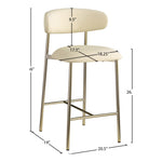 Lupita Vegan Leather Upholstered Counter Stool in Cream