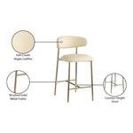 Lupita Vegan Leather Upholstered Counter Stool in Cream