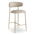 Lupita Vegan Leather Upholstered Counter Stool in Taupe