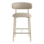 Lupita Vegan Leather Upholstered Counter Stool in Taupe