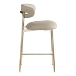 Lupita Vegan Leather Upholstered Counter Stool in Taupe
