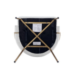 Gracie Vegan Leather Metal Dining Chair in White and Gold
