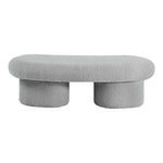 Luka Boucle Fabric Upholstered Bench in Grey