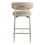 Lupita Vegan Leather Upholstered Counter Stool in Taupe
