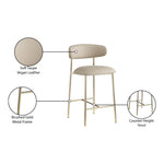 Lupita Vegan Leather Upholstered Counter Stool in Taupe