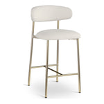 Lupita Vegan Leather Upholstered Counter Stool in Off-White
