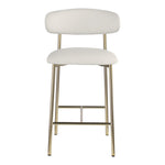 Lupita Vegan Leather Upholstered Counter Stool in Off-White