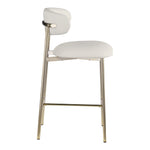 Lupita Vegan Leather Upholstered Counter Stool in Off-White