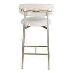 Lupita Vegan Leather Upholstered Counter Stool in Off-White