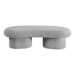 Luka Boucle Fabric Upholstered Bench in Grey