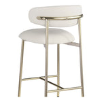 Lupita Vegan Leather Upholstered Counter Stool in Off-White