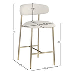 Lupita Vegan Leather Upholstered Counter Stool in Off-White