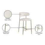 Lupita Vegan Leather Upholstered Counter Stool in Off-White