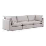 Mackenzie 120" Linen Textured Fabric Upholstered 3pc. Modular Sofa in Beige