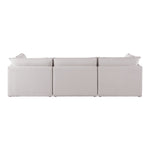 Mackenzie 120" Linen Textured Fabric Upholstered 3pc. Modular Sofa in Beige