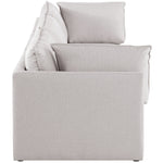 Mackenzie 120" Linen Textured Fabric Upholstered 3pc. Modular Sofa in Beige