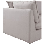 Mackenzie 120" Linen Textured Fabric Upholstered 3pc. Modular Sofa in Beige