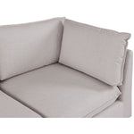 Mackenzie 120" Linen Textured Fabric Upholstered 3pc. Modular Sofa in Beige