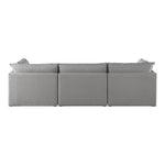 Mackenzie 120" Linen Textured Fabric Upholstered 3pc. Modular Sofa in Grey