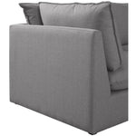 Mackenzie 120" Linen Textured Fabric Upholstered 3pc. Modular Sofa in Grey