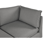 Mackenzie 120" Linen Textured Fabric Upholstered 3pc. Modular Sofa in Grey