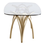 Madelyn 90.5" Glass Top And Metal Base Dining Table in Gold