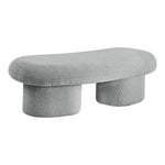 Luka Boucle Fabric Upholstered Bench in Grey