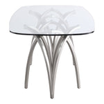 Madelyn 90.5" Glass Top And Metal Base Dining Table in Silver