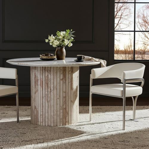 Madelyn Velvet Upholstered Dining Chair in Cream
