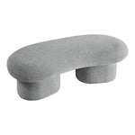 Luka Boucle Fabric Upholstered Bench in Grey