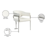 Madelyn Velvet Upholstered Dining Chair in Cream