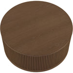 Madera Oak Veneer And Solid Wood With Caster Wheels Coffee Table in Brown Walnut