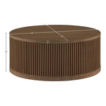 Madera Oak Veneer And Solid Wood With Caster Wheels Coffee Table in Brown Walnut