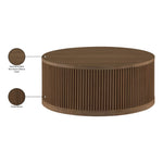 Madera Oak Veneer And Solid Wood With Caster Wheels Coffee Table in Brown Walnut
