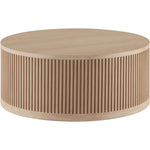 Madera Oak Veneer And Solid Wood With Caster Wheels Coffee Table in Natural