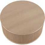 Madera Oak Veneer And Solid Wood With Caster Wheels Coffee Table in Natural