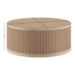 Madera Oak Veneer And Solid Wood With Caster Wheels Coffee Table in Natural