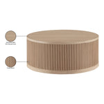 Madera Oak Veneer And Solid Wood With Caster Wheels Coffee Table in Natural