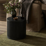 Madera Oak Veneer And Solid Wood End Table in Black
